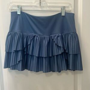 LUCKY IN LOVE”Celestial Geo Sunrise"Pleat Tier Tennis Skirt BlueSteel Medium8-10